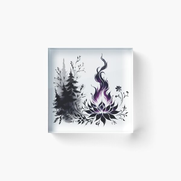 Item preview, Purple Flame and Flower, Ai Generated Art  designed and sold by ACC .