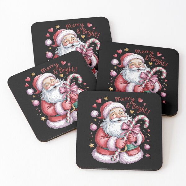Item preview, Pink Santa Girly Christmas Sublimation with Candy Cane and Bow designed and sold by FranzFriesen.