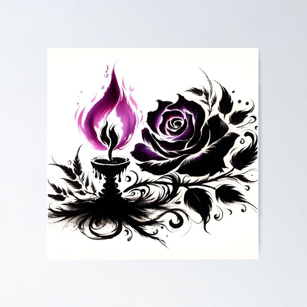 Item preview, Purple Flame and Flower, Ai Generated Art  designed and sold by ACC .