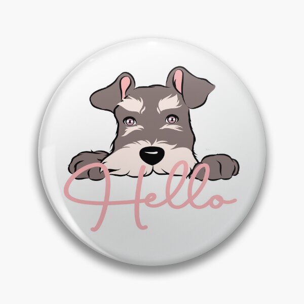 Item preview, cute schnauzer waving designed and sold by Inailustra.
