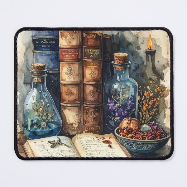 Item preview, Old spell book with magical potions and herbs, in the frame designed and sold by LiskoDesign.