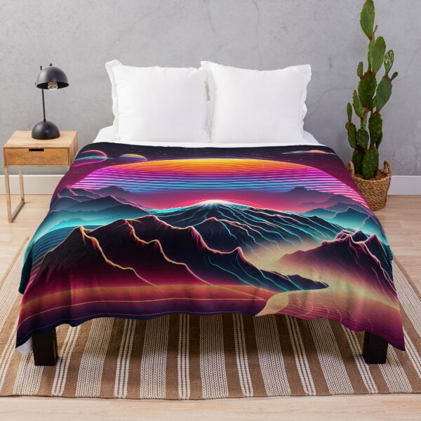 Item preview, The futuristic retro landscape of the 80s. Illustration of the sun with mountains in retro style. Suitable for the design of the 80s style designed and sold by anytka.