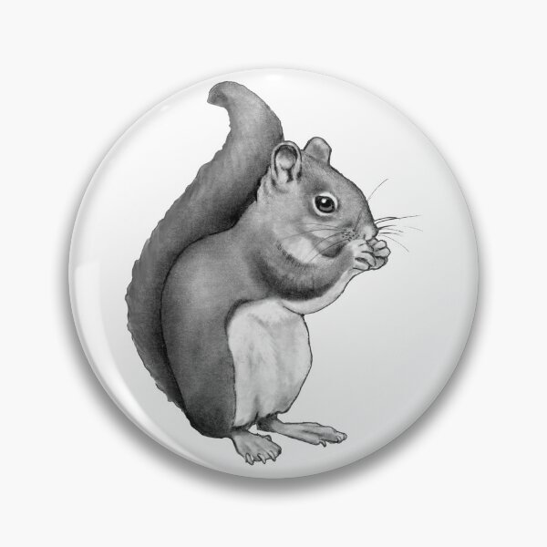 Item preview, Squirrel Eating: Pencil Drawing of Cute Squirrel designed and sold by JoyfulWhimsy.