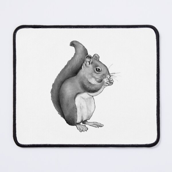 Item preview, Squirrel Eating: Pencil Drawing of Cute Squirrel designed and sold by JoyfulWhimsy.