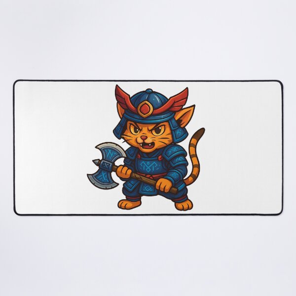Item preview, Samurai Viking Cat with Axe designed and sold by NorseDrip.