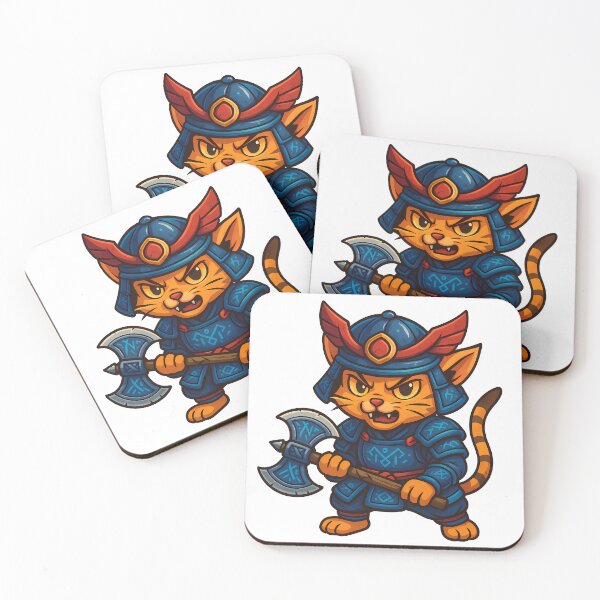 Item preview, Samurai Viking Cat with Axe designed and sold by NorseDrip.