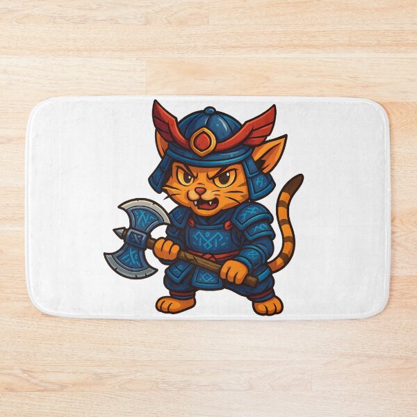 Item preview, Samurai Viking Cat with Axe designed and sold by NorseDrip.