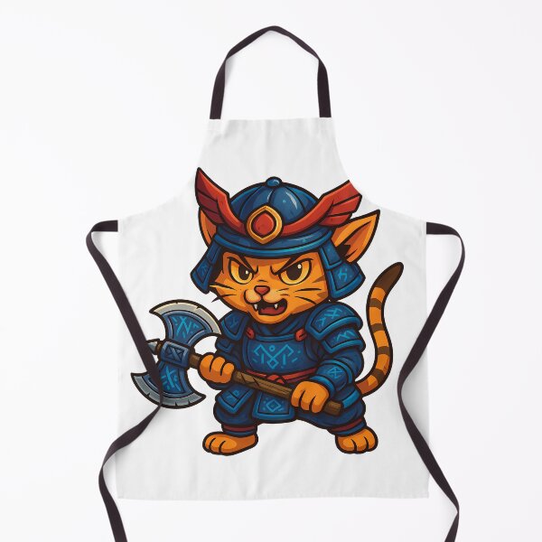 Item preview, Samurai Viking Cat with Axe designed and sold by NorseDrip.