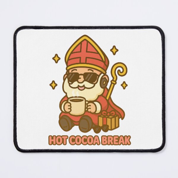 Item preview, Hot Cocoa Break – Kawaii Cozy Sinterklaas Illustratie designed and sold by snoezelstudio.
