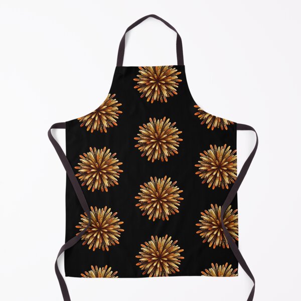 Item preview, Black and Gold Firework Bloom Decorative Pattern designed and sold by LuckCraftStudio.