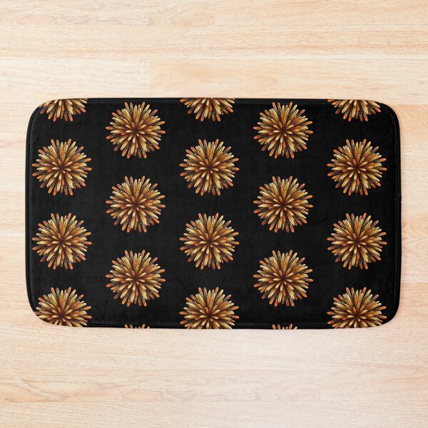 Item preview, Black and Gold Firework Bloom Decorative Pattern designed and sold by LuckCraftStudio.