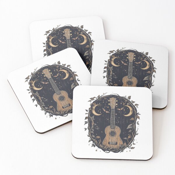 Item preview, gothic uke moon moth designed and sold by UkeverseGifts.