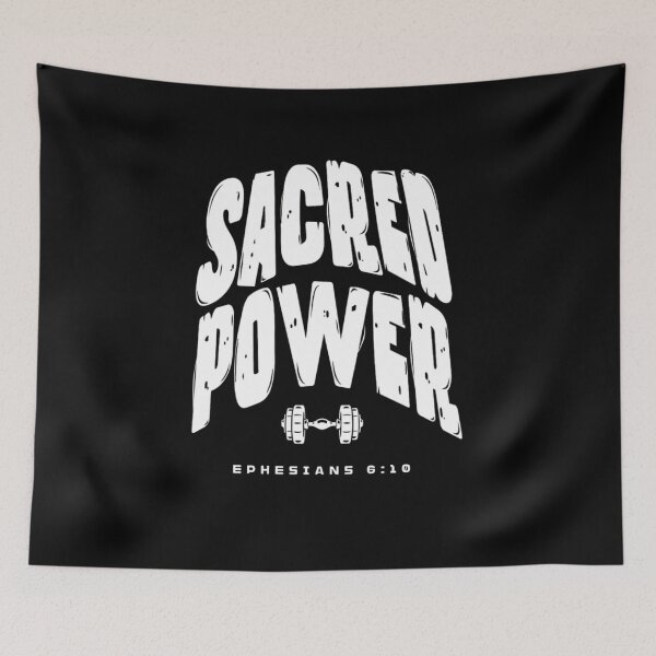 Item preview, Sacred Power – Christian Gym Design Inspired by Ephesians 6:10 designed and sold by OrtegaGrace.