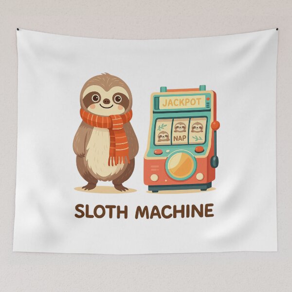 Item preview, Sloth Machine – Hit the Jackpot of Relaxation! designed and sold by NatureStyle555.