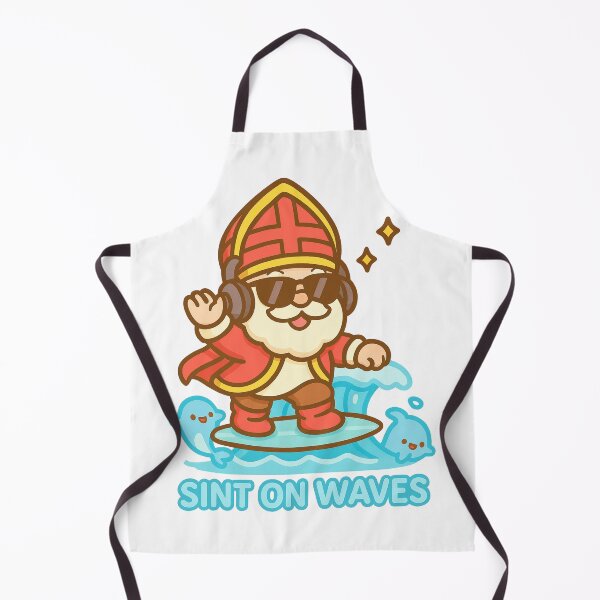 Item preview, Sint on Waves – Kawaii Surfende Sinterklaas Illustratie designed and sold by snoezelstudio.