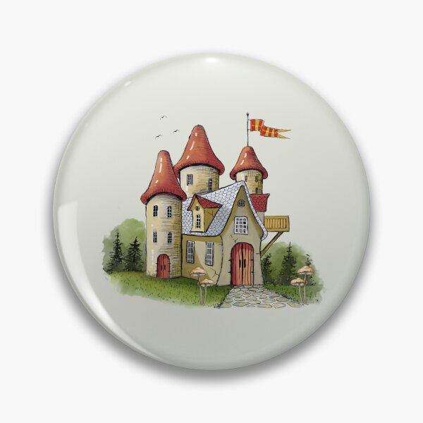 Item preview, Fantasy Castle with Turrets and Flags designed and sold by JoyfulWhimsy.