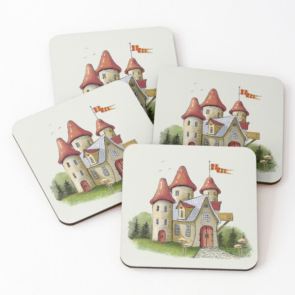 Item preview, Fantasy Castle with Turrets and Flags designed and sold by JoyfulWhimsy.