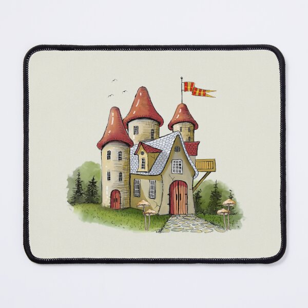 Item preview, Fantasy Castle with Turrets and Flags designed and sold by JoyfulWhimsy.