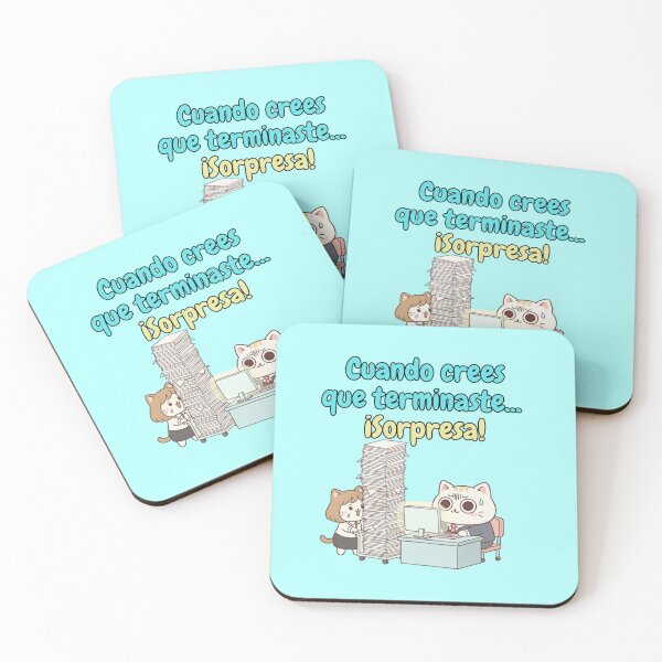 Item preview, When You Think You're Done Surprise Cat Office Work Documents Endless Pile Humor Legend in Spanish designed and sold by DibuHumor.