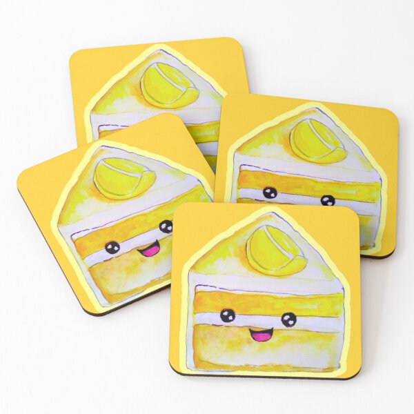 Item preview, A Happy Kawaii Lemon Cake food watercolor illustration art  designed and sold by happiartworks .