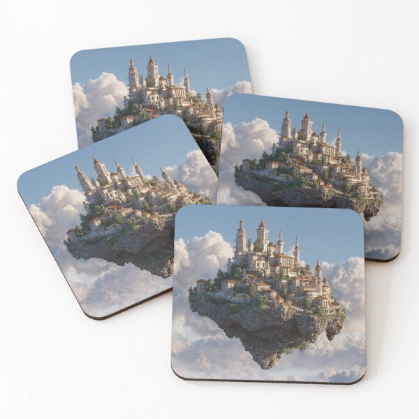 Item preview, Floating Fortress – Retro Futurism Sky Castle designed and sold by mliotard.