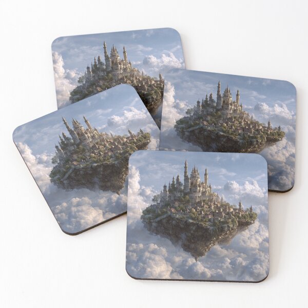 Item preview, Floating Fortress – Retro Futurism Sky Castle designed and sold by mliotard.