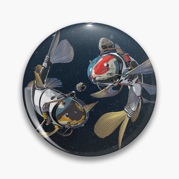 Item preview, Space Koi Fish Astronauts - Cosmic Art Print | Japanese Space Poster designed and sold by Solocks3D.