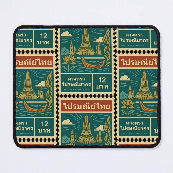 Item preview, Thailand Vintage Postage Stamp – Wat Arun Temple Traditional Art designed and sold by Travellerz.