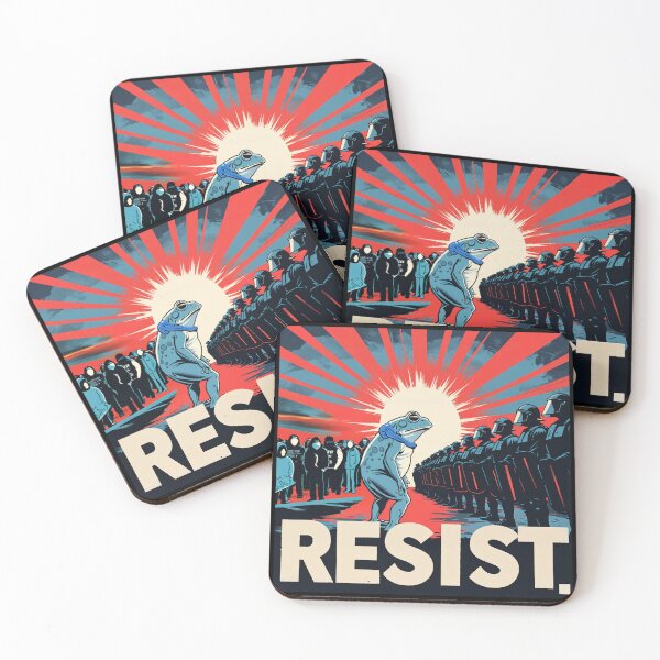 Item preview, Camiseta con diseño callejero, político y artístico de protesta retro de la rana RESIST. designed and sold by Nuttajak.