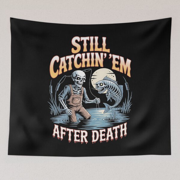 Item preview, skeleton fishing - eternal fishing - afterlife adventure - bone deep fishing - lake of lost lures - grim reaper fishing - spooky lake - death fishing - fishing never dies - ghostly fisherman designed and sold by JansenGS.
