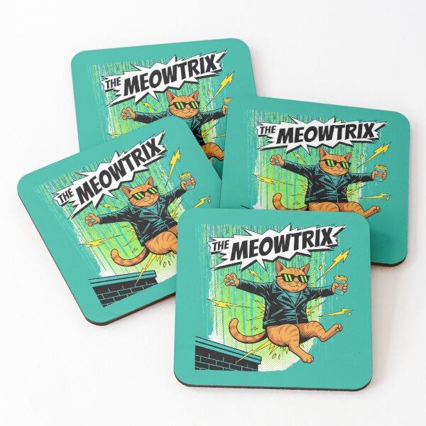 Item preview, The Meowtrix – Funny Cat Matrix Parody Design designed and sold by FlowlineVibes.