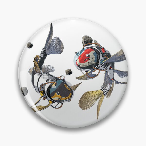 Item preview, koi fish, astronaut, space art, japanese art, fish poster, cosmic humor, cell shading, sci-fi art, geek decor, original artwork designed and sold by Solocks3D.