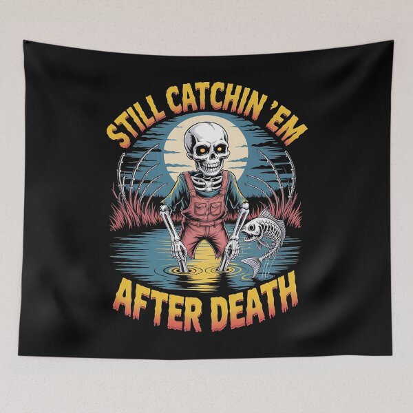 Item preview, skeleton fishing - eternal fishing - afterlife adventure - bone deep fishing - lake of lost lures - grim reaper fishing - spooky lake - death fishing - fishing never dies - ghostly fisherman designed and sold by JansenGS.