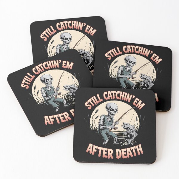 Item preview, skeleton fishing - spooky fisherman - halloween fishing - dark humor fishing - undead angler - bone fisherman - gothic fishing - creepy fishing - skull fisherman - macabre angler - ghost fish designed and sold by JansenGS.