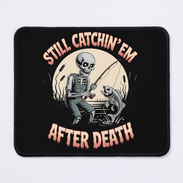 Item preview, skeleton fishing - spooky fisherman - halloween fishing - dark humor fishing - undead angler - bone fisherman - gothic fishing - creepy fishing - skull fisherman - macabre angler - ghost fish designed and sold by JansenGS.