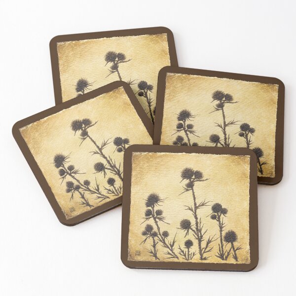 Item preview, Thistle in ocher designed and sold by bettinabk.