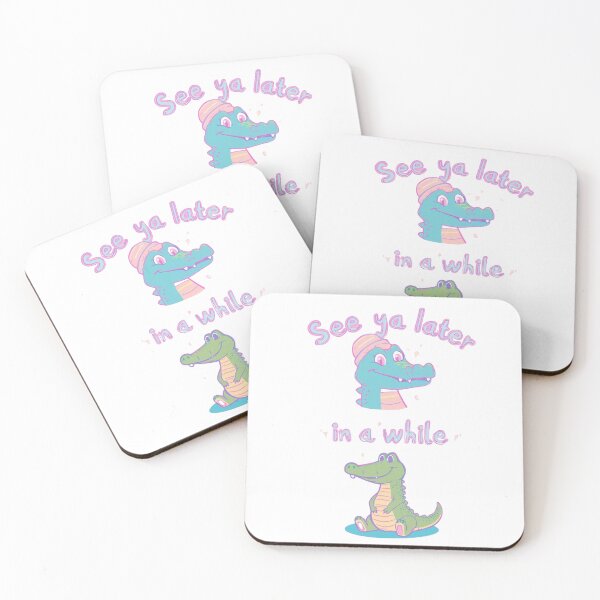 Item preview, See ya later Alligator, In a while Crocodile designed and sold by Pastel & Neon art store.