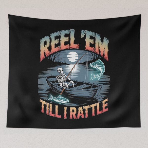 Item preview, skeleton fishing - spooky fisherman - halloween fishing - dark humor fishing - undead angler - bone fisherman - gothic fishing - creepy fishing - skull fisherman - macabre angler - ghost fish designed and sold by JansenGS.