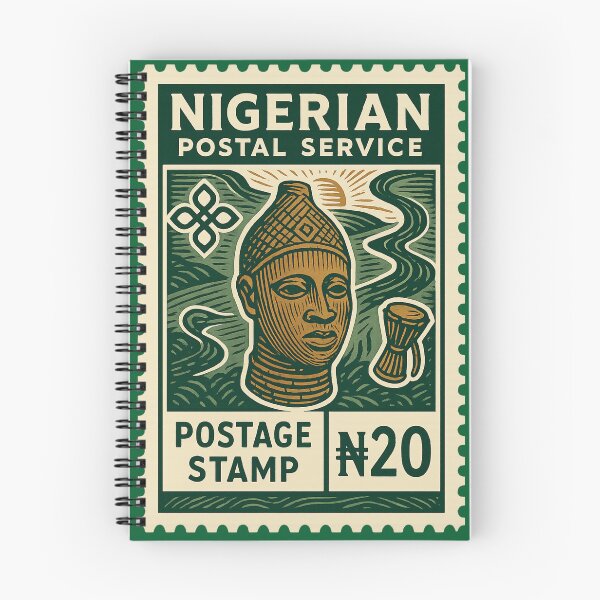 Item preview, Nigeria Vintage Postage Stamp – Benin Bronze and River Heritage Art designed and sold by Travellerz.