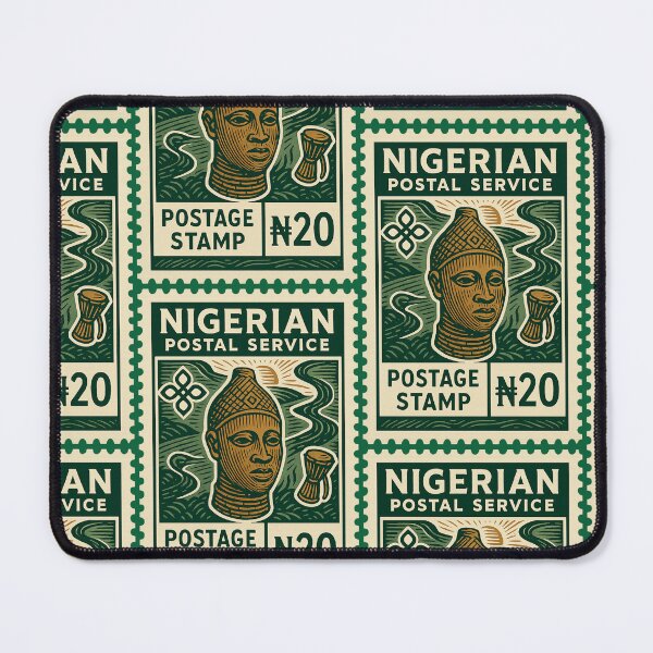 Item preview, Nigeria Vintage Postage Stamp – Benin Bronze and River Heritage Art designed and sold by Travellerz.