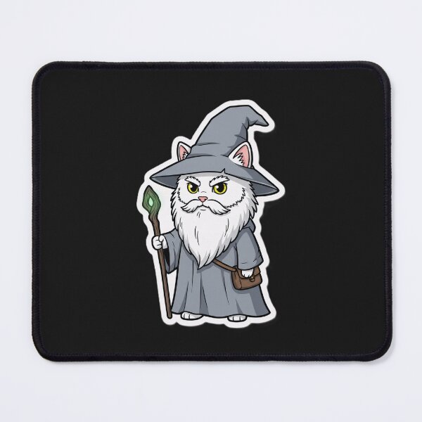 Item preview, Kawaii Gandalf Cat Sticker - Wise Wizard Kitty designed and sold by Cipher & Soul.