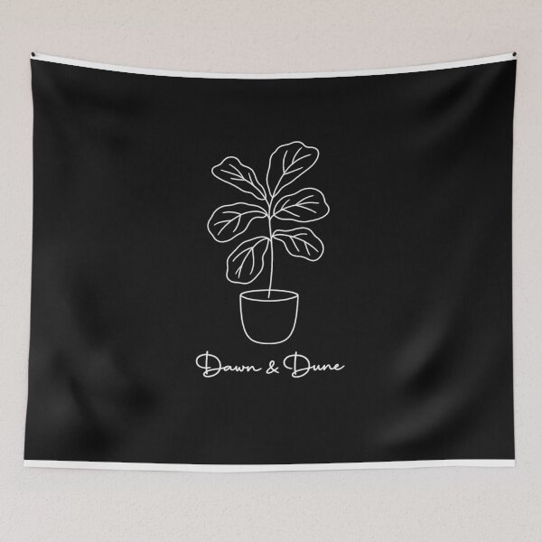 Item preview, Fiddle-Leaf Fig White Line Art — Night Edition (Black) designed and sold by Dawn & Dune.