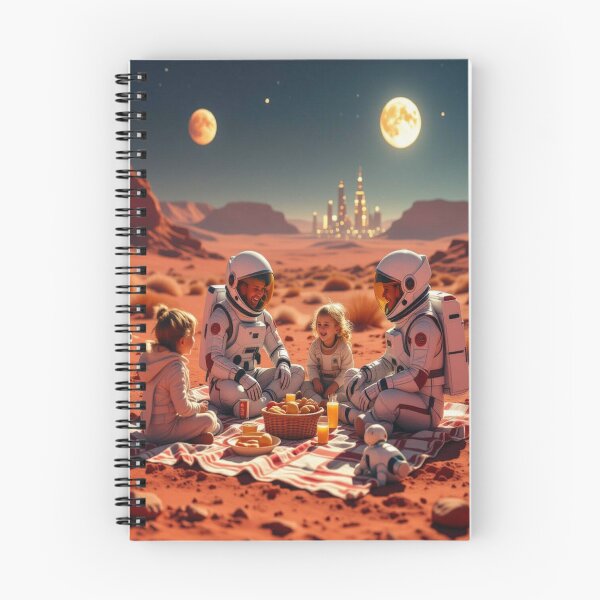 Item preview, Martian Picnic Dreams – Family, Stars & Future between Rocks, Robot & Galactic Glow designed and sold by FotoworldEdel.