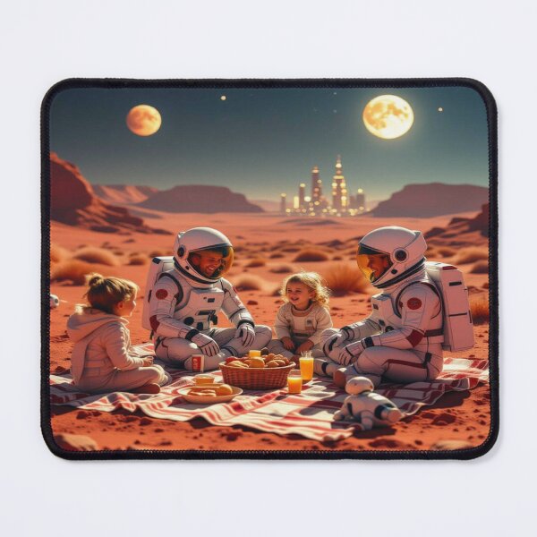 Item preview, Martian Picnic Dreams – Family, Stars & Future between Rocks, Robot & Galactic Glow designed and sold by FotoworldEdel.