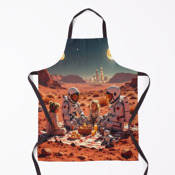 Item preview, Martian Picnic Dreams – Family, Stars & Future between Rocks, Robot & Galactic Glow designed and sold by FotoworldEdel.