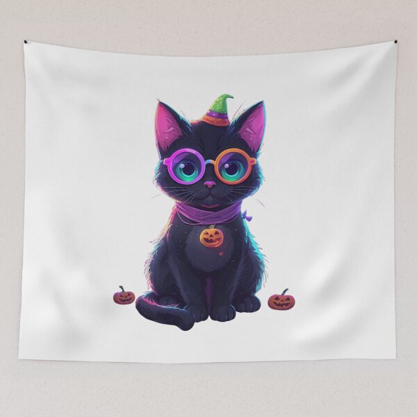Item preview, Halloween cat designed and sold by Pastel & Neon art store.
