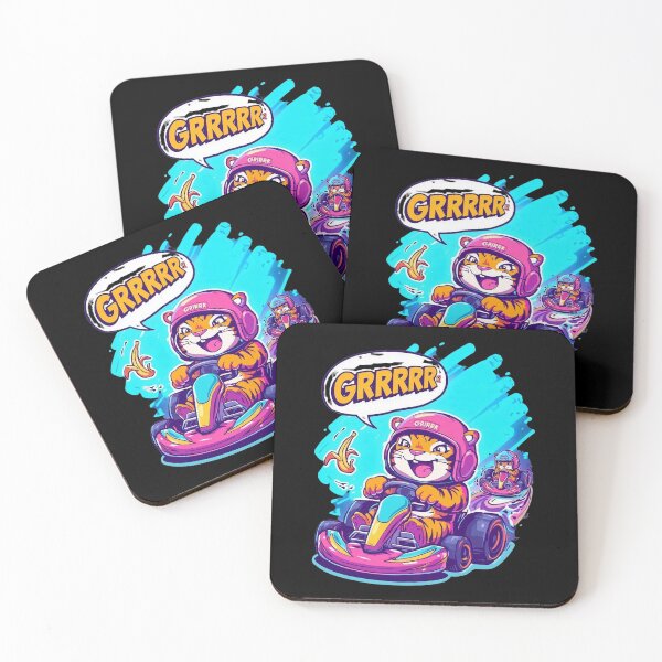 Item preview, Go karting tiiger designed and sold by Pastel & Neon art store.