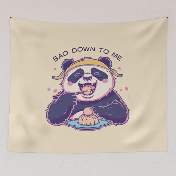 Item preview, Chubby Panda eating Bao designed and sold by Pastel & Neon art store.
