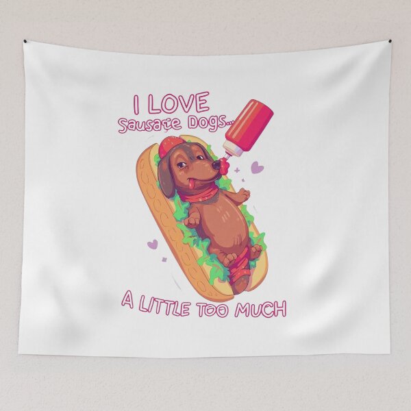 Item preview, Hot Sausage dog  designed and sold by Pastel & Neon art store.