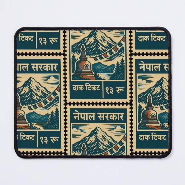 Item preview, Nepal Vintage Postage Stamp – Himalayan Stupa and Prayer Flags Art designed and sold by Travellerz.